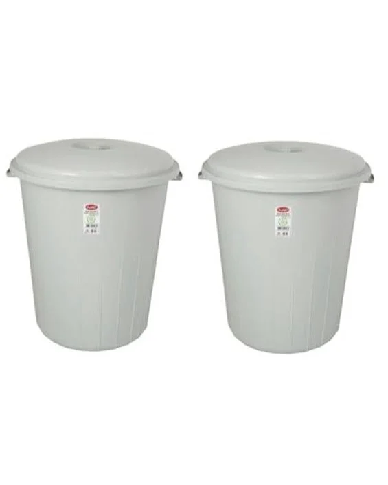 Gri Plastik Kapaklı Büyük Çöp Kovası